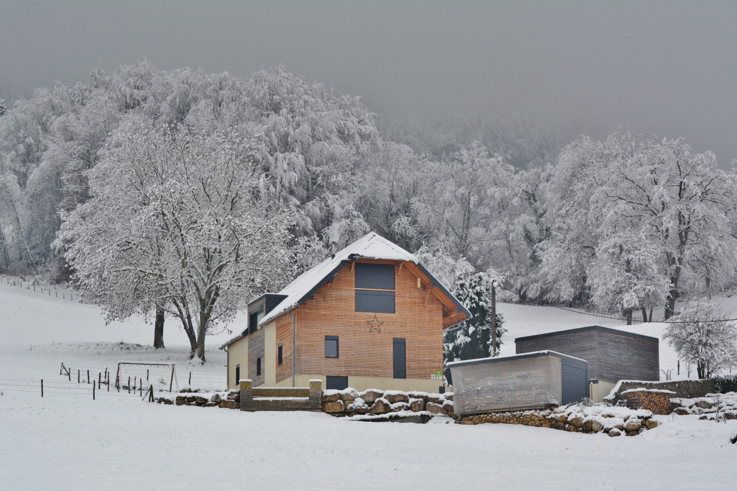Jour de neige au Gite Etoile Boréale